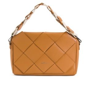 Roberta Rossi Woven Flap Over Leather Bag
